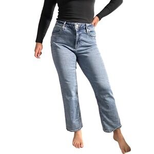 High Rise Straight Leg Ankle Jeans